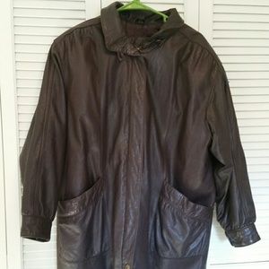 Dark Brown Genuine Leather Coat